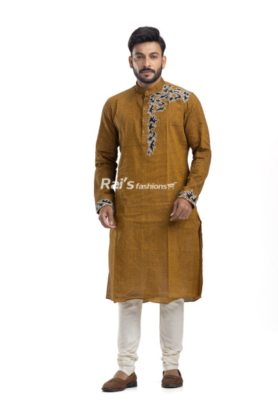 Men Linen Panjabi With Embroidery Work Design (NS106)